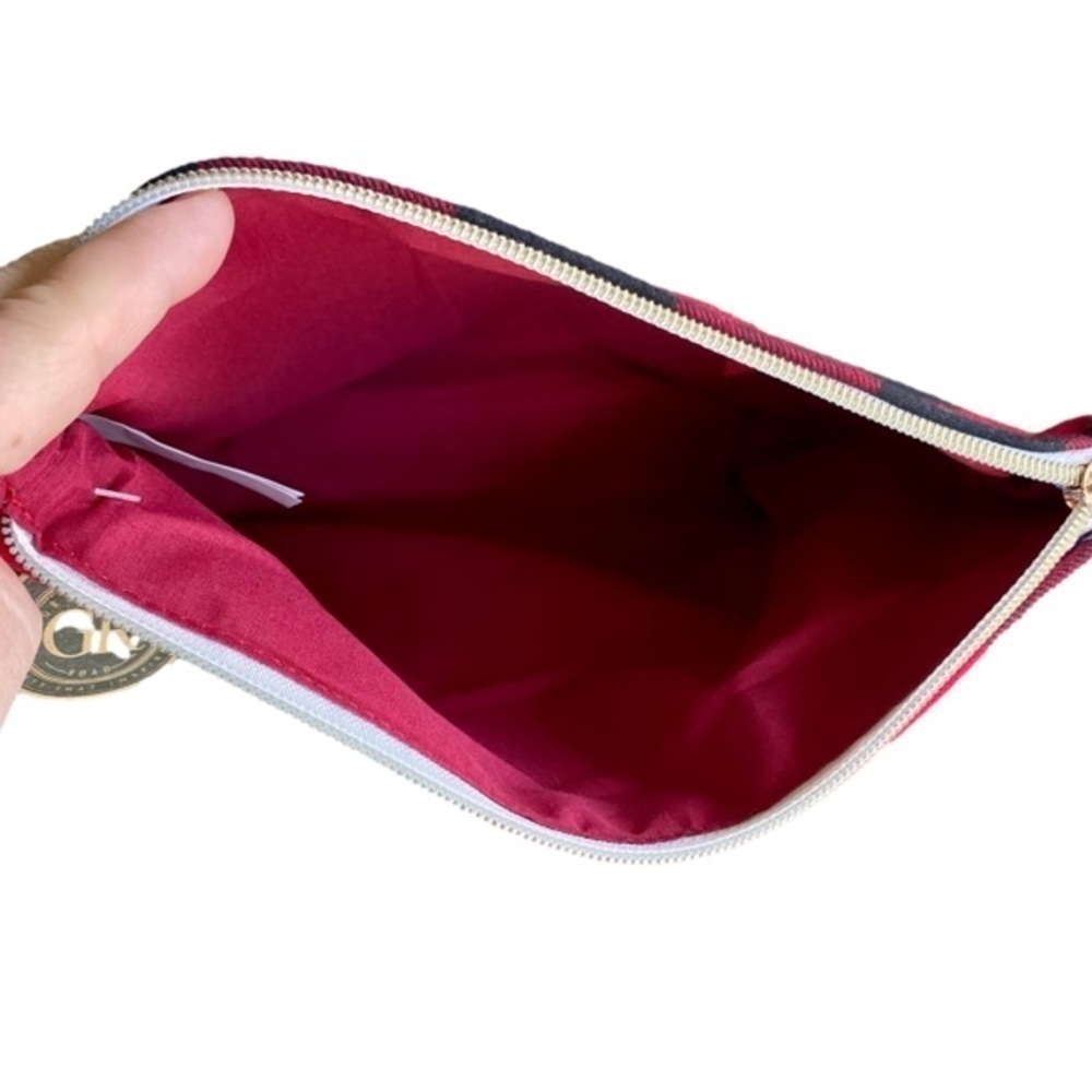 ALL IS MERRY & BRIGHT Cosmetic Toiletries Bag Red and Black Buffalo Plaid NWT - Picture 4 of 8
